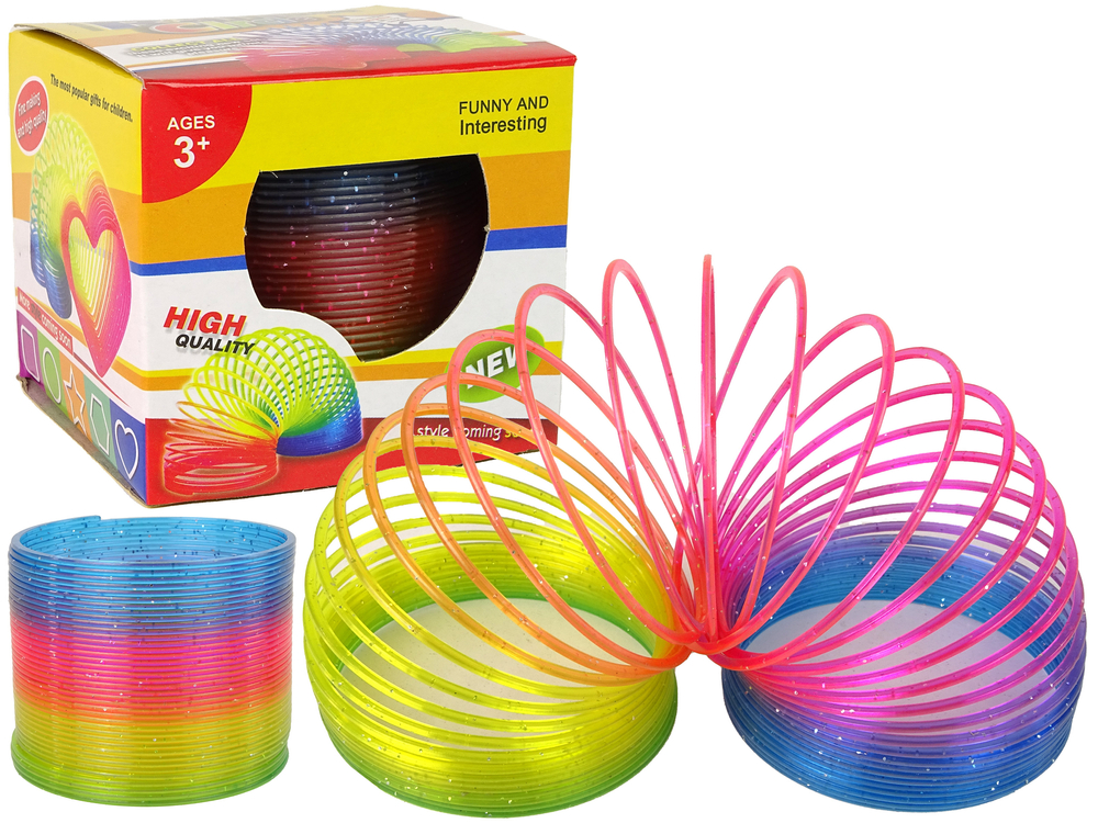 LEAN TOYS Špirála dúhová – trblietavá