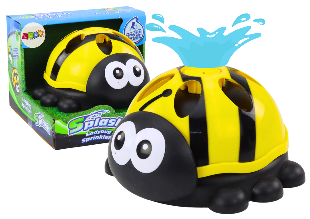 LEAN TOYS Záhradný postrekovač, fontána Lienka - žltá