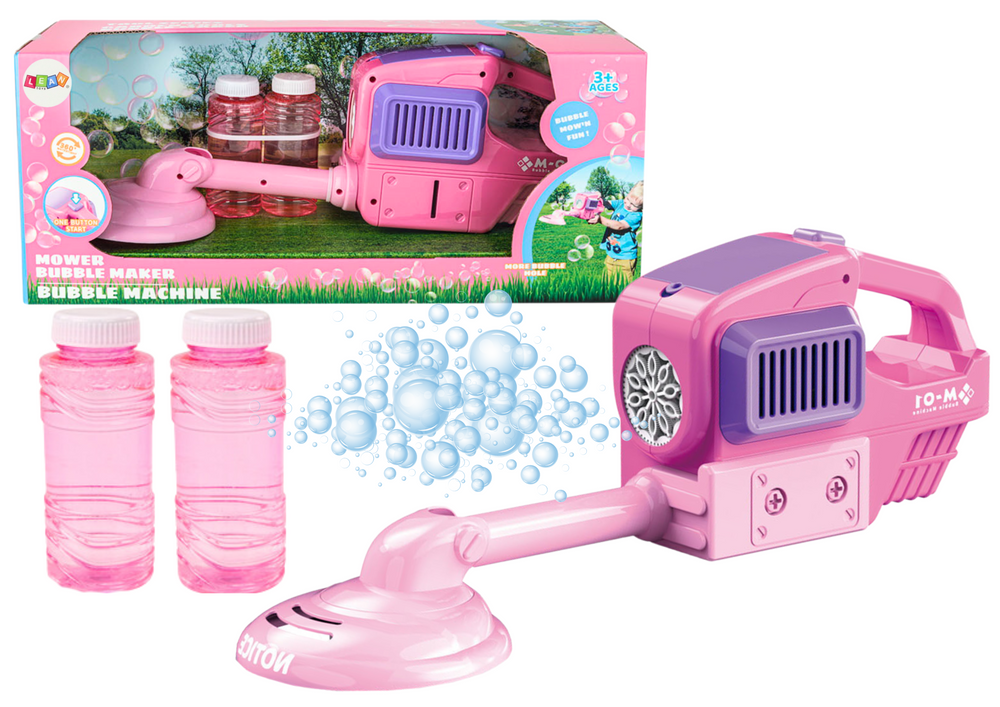 LEAN TOYS Stroj na bubliny Vyžínač na trávu - ružová