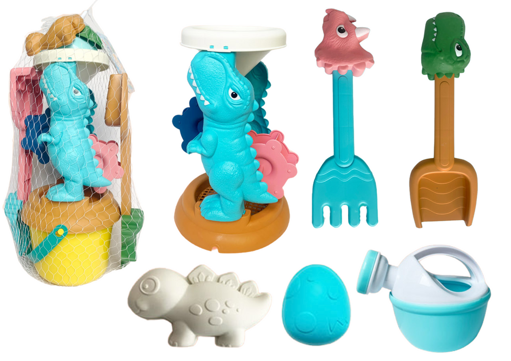 LEAN TOYS Súprava hračiek do piesku s mlynom – Dinosaurus