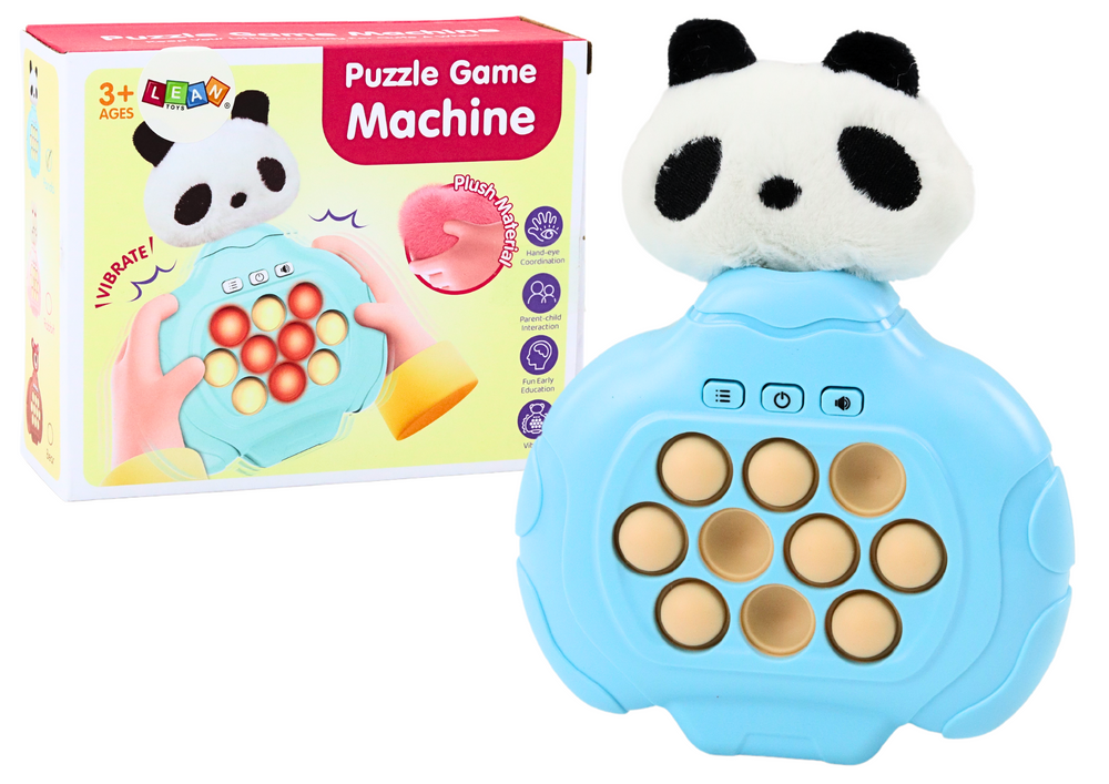LEAN TOYS Arkádová hra Pop-It Panda Plyšová - modrá