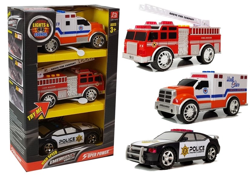 LEAN TOYS Sada záchranárskych vozidiel