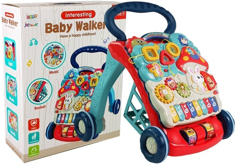LEAN TOYS Tlačiace chodítko so zvieratami, číslami