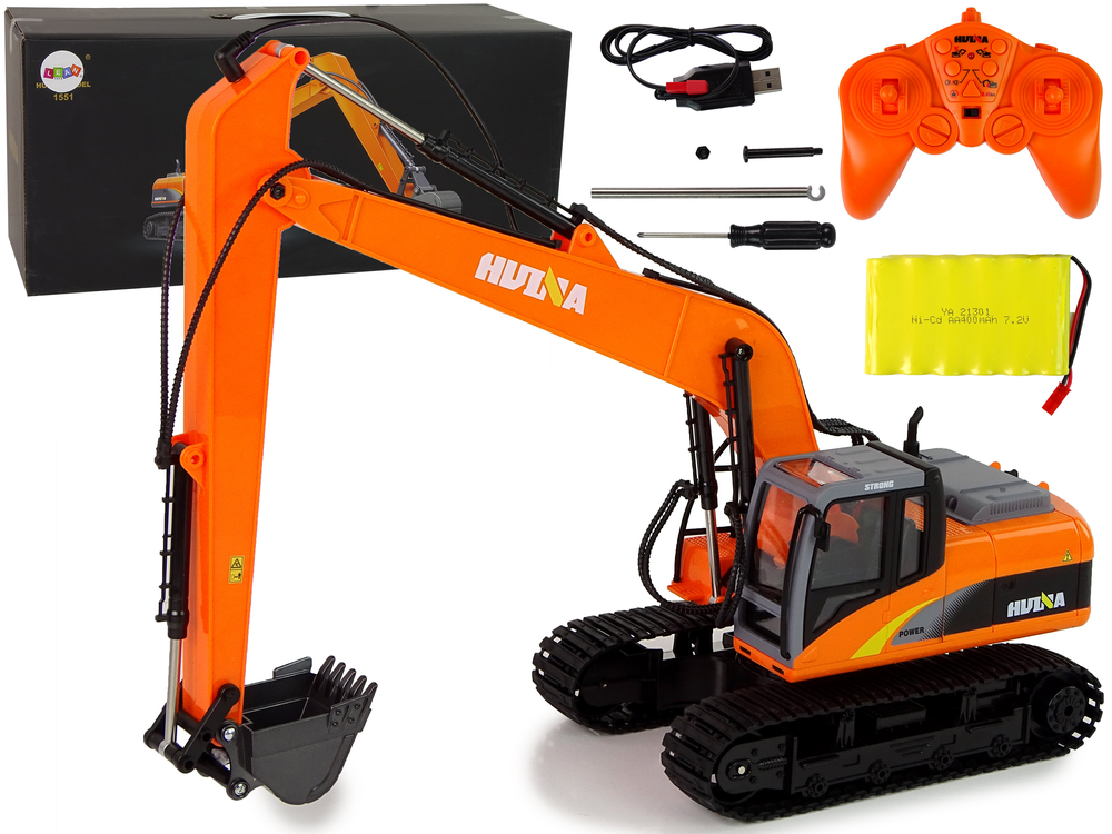 LEAN TOYS Profesionálne pásové rýpadlo R/C s 15 funkciami 2,4G 1:14 na diaľkové ovládanie