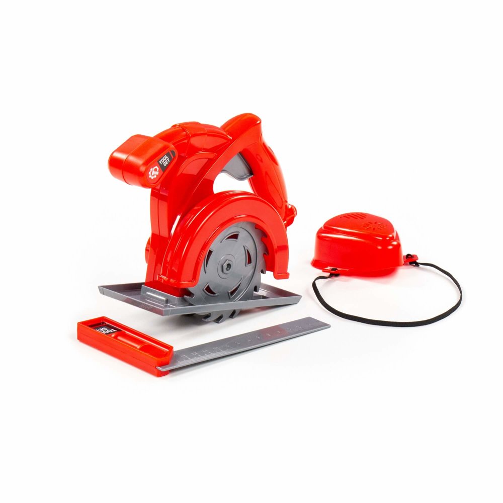 LEAN TOYS Detská kotúčová píla s príslušenstvom červená