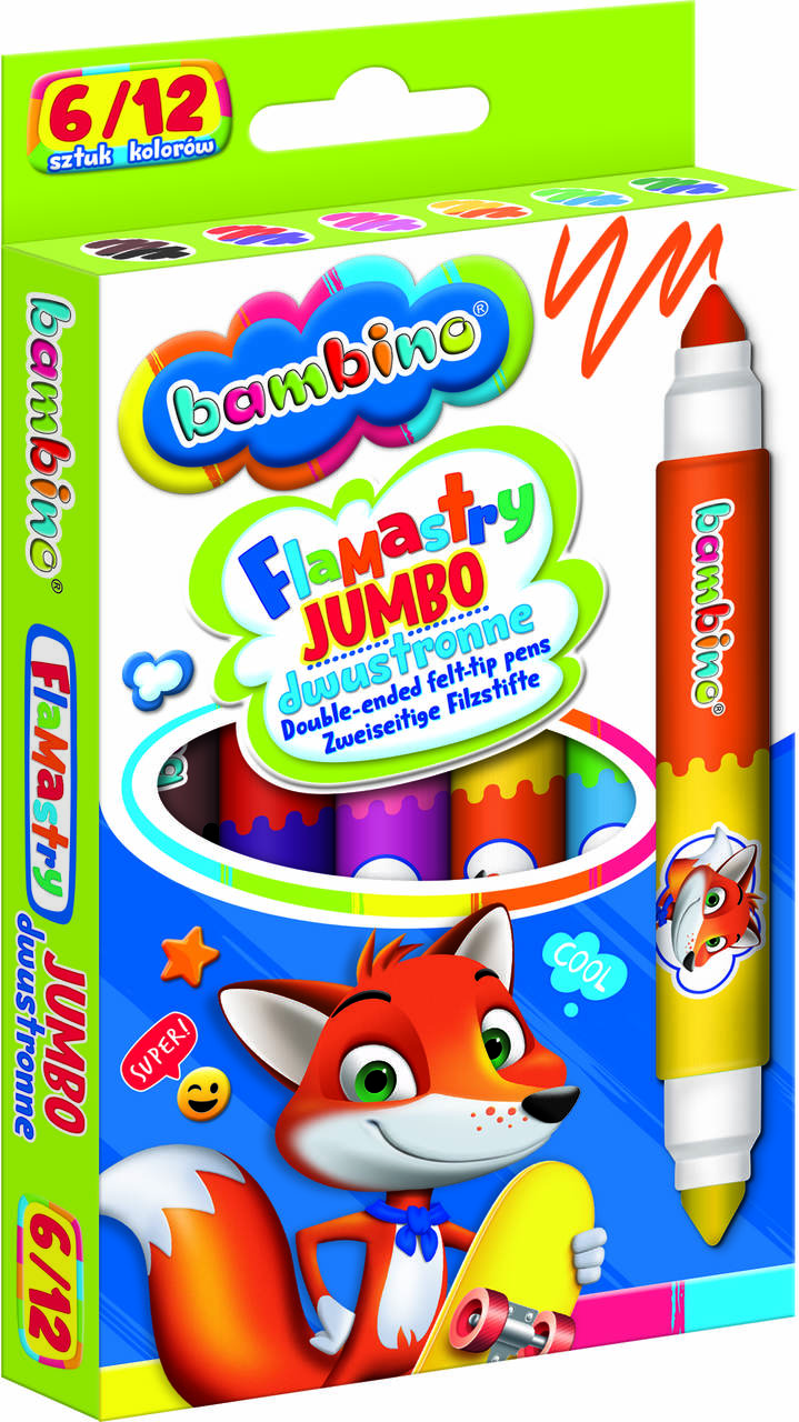 IKO Farebné obojstranné fixy BAMBINO – 6ks./12farieb