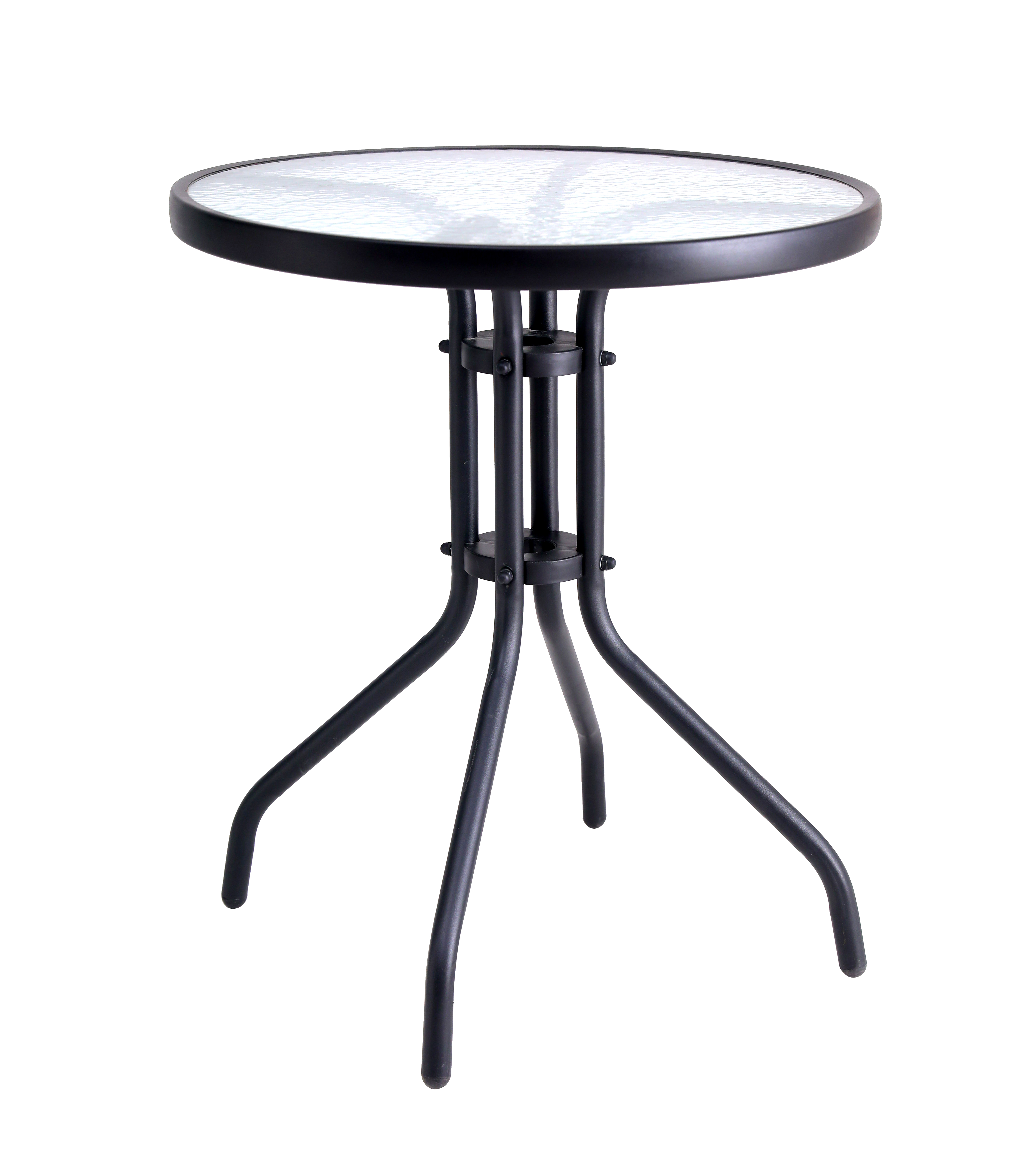 Sklenený okrúhly stôl na balkón alebo terasu