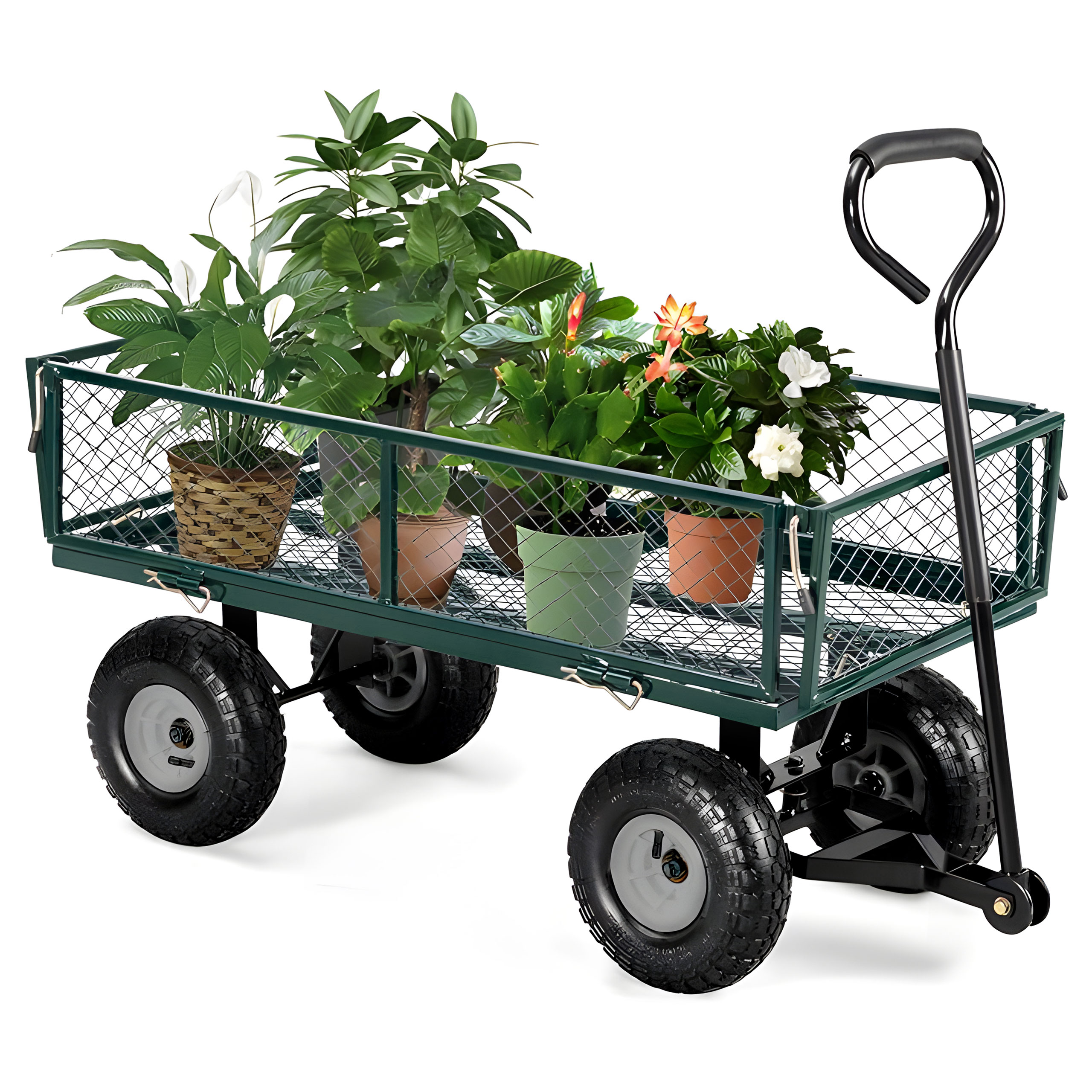 MULTI GARDEN Záhradný vozík - otváracie bočnice 200 kg , veľké kolesá
