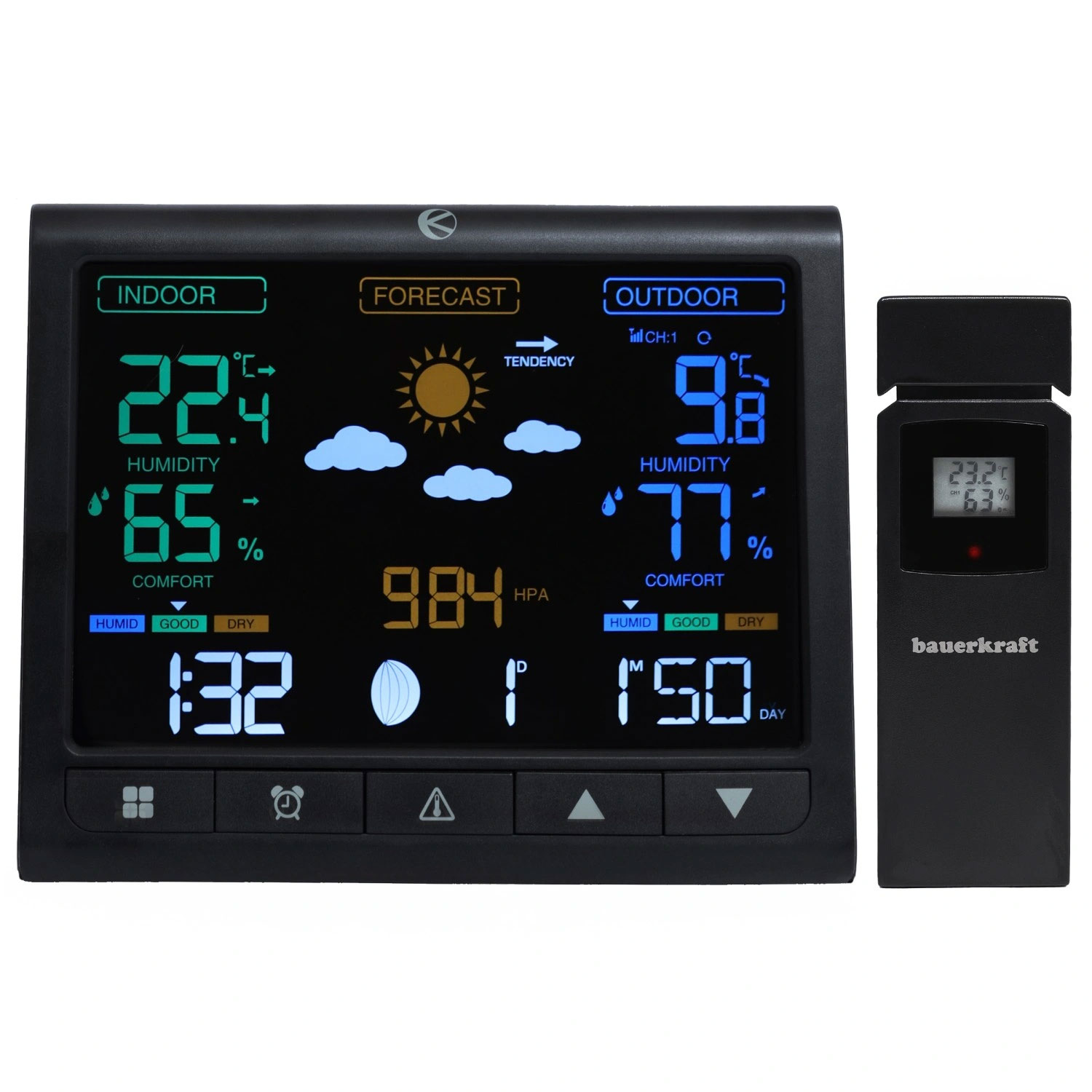 LONGWELL INDUSTRIAL LTD Bezdrôtová meteostanica s externým senzorom, LCD displej